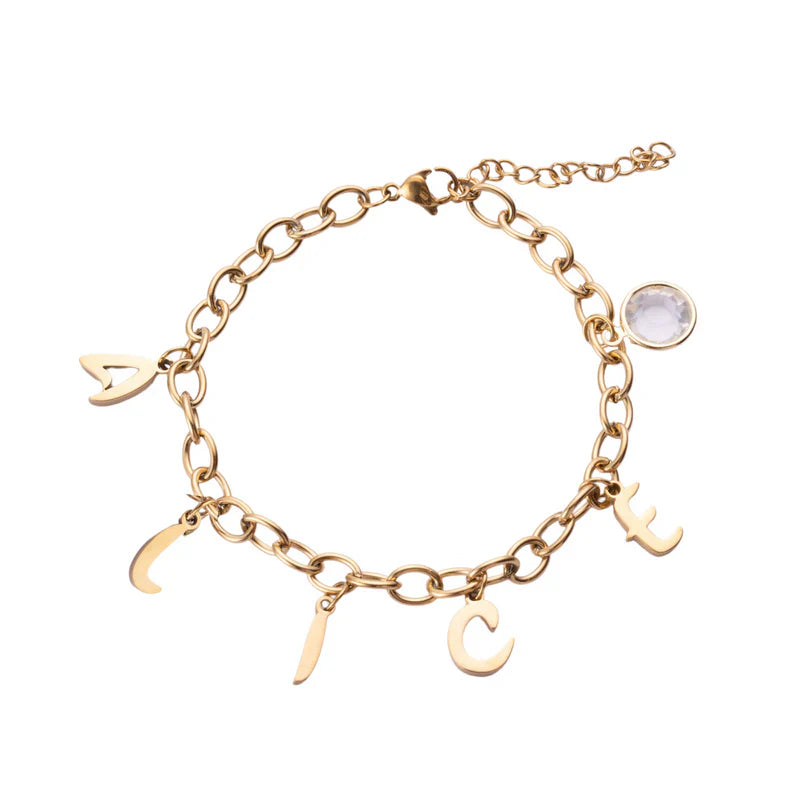 Pulsera con Letras Colgantes Personalizadas