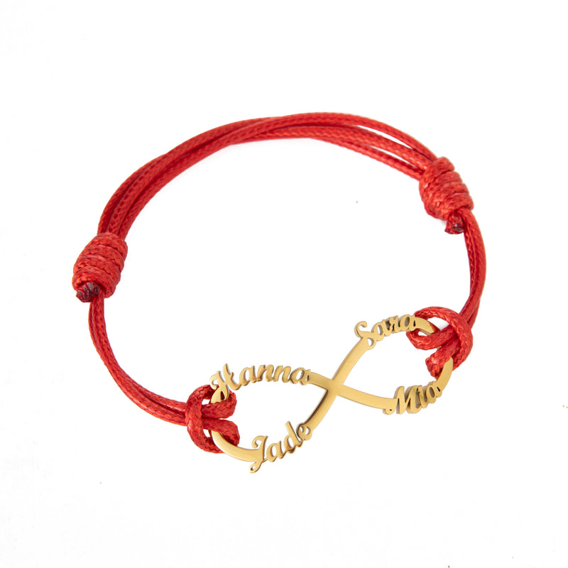 Pulsera Infinito con Nombres Grabados