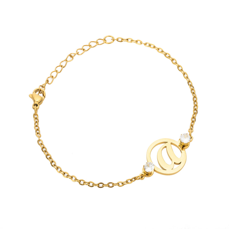 Pulsera Personalizada con Inicial y Piedra