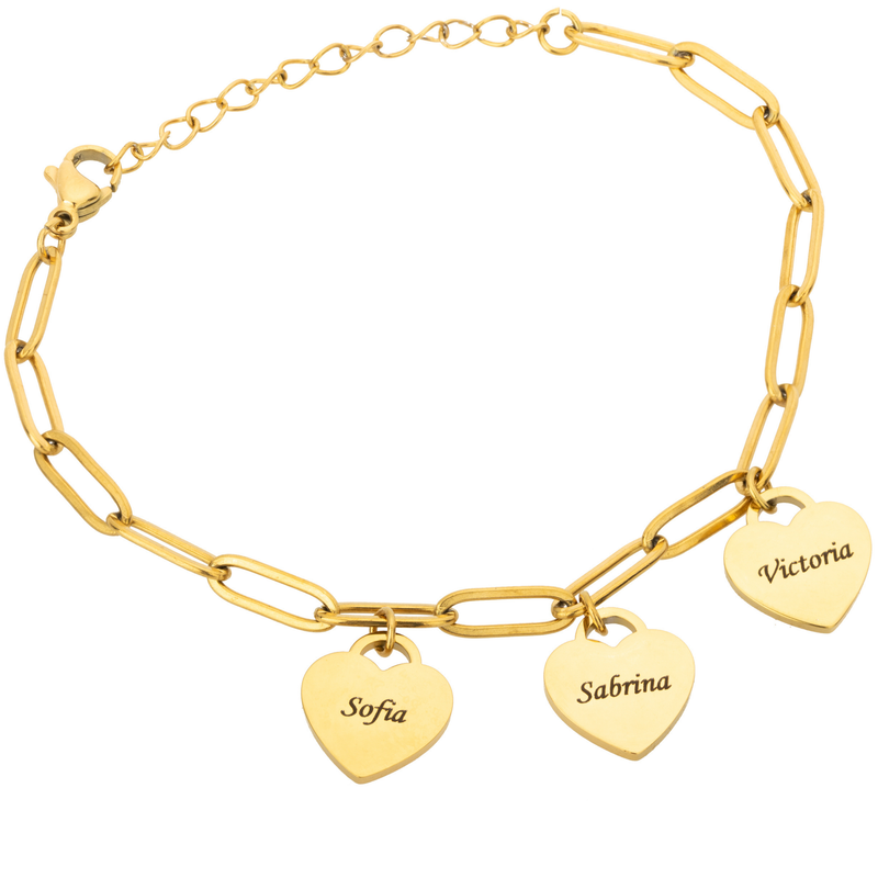 Pulsera Personalizada con Múltiples Corazones