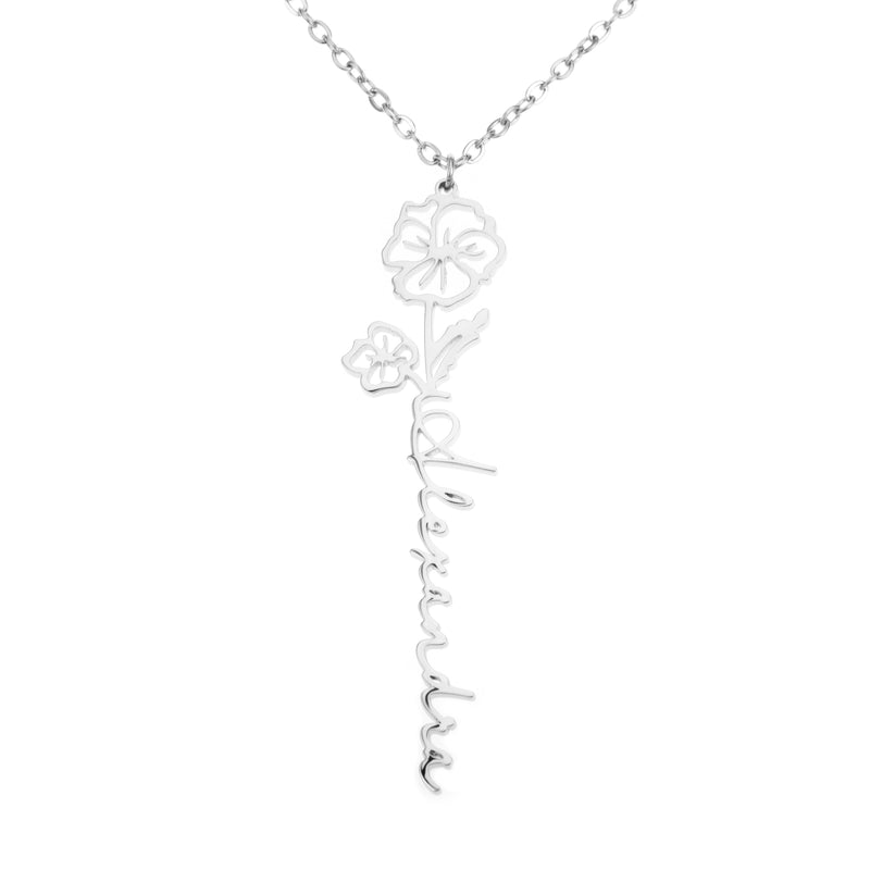 Collar Personalizado con Nombre y Flor