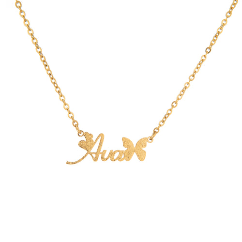 Collar con Nombre Fuente Mariposa