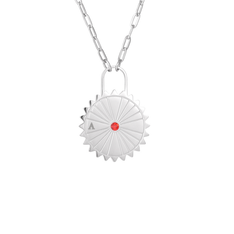 Collar Candado Solar Personalizado con Piedra