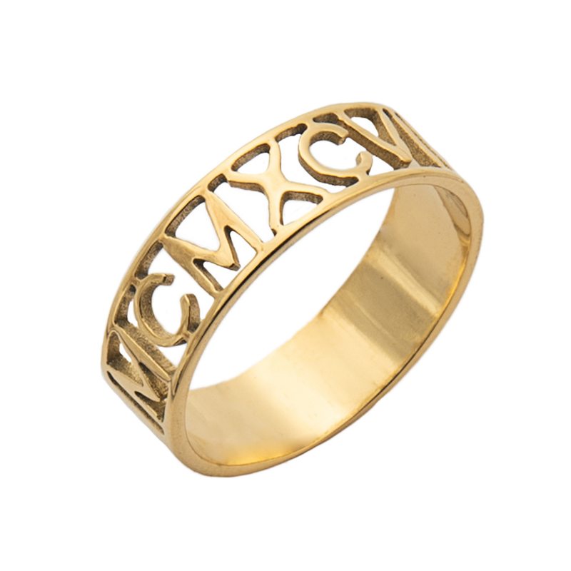 Anillo Grabado con Números Romanos