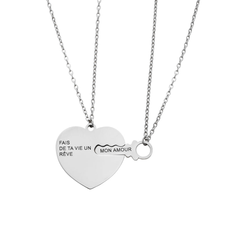 Collar Corazón con Llave Personalizado
