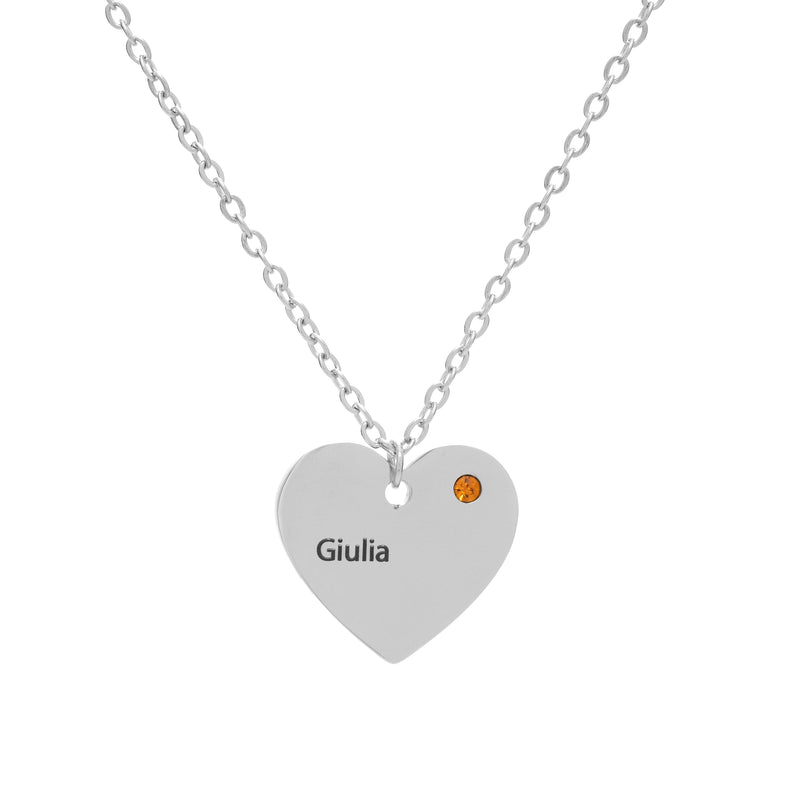 Colgante de Corazón Personalizado con Gema Natal