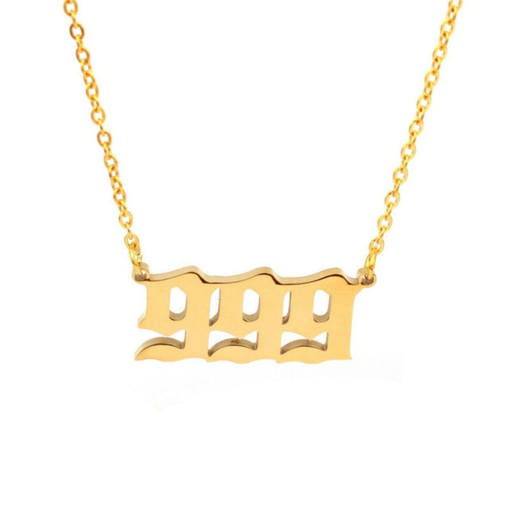 Collar Gótico Personalizado con Número de Ángel de la Suerte