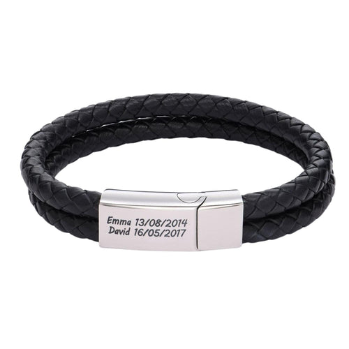 Pulsera de Cuero Personalizada para Hombre