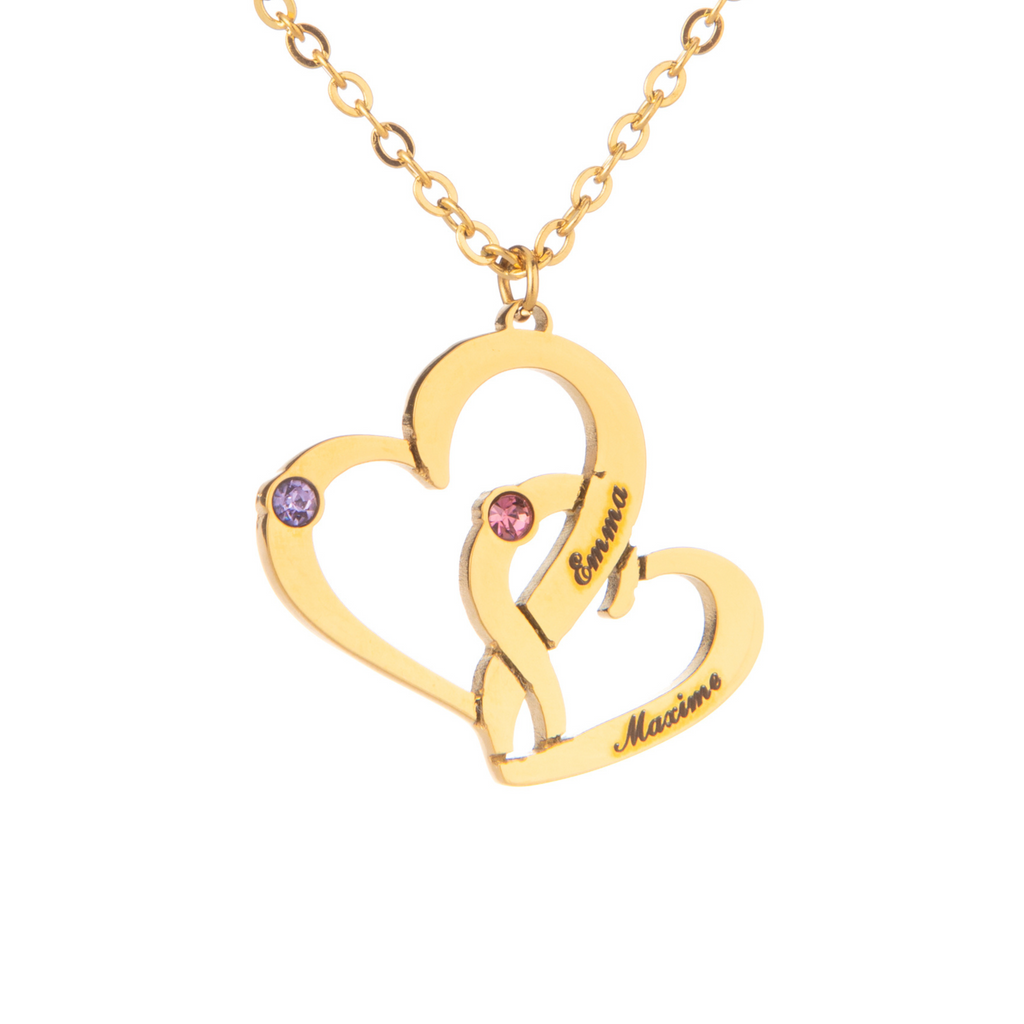 Collar Corazones Entrelazados con Nombres