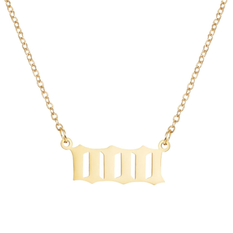 Collar Gótico Personalizado con Número de Ángel de la Suerte