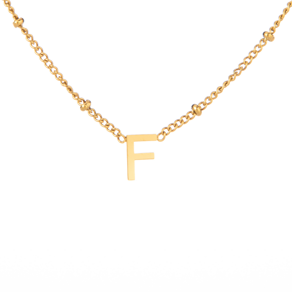 Collar Inicial Minimalista con Cuentas