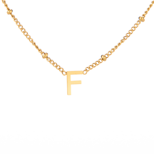 Collar Inicial Minimalista con Cuentas