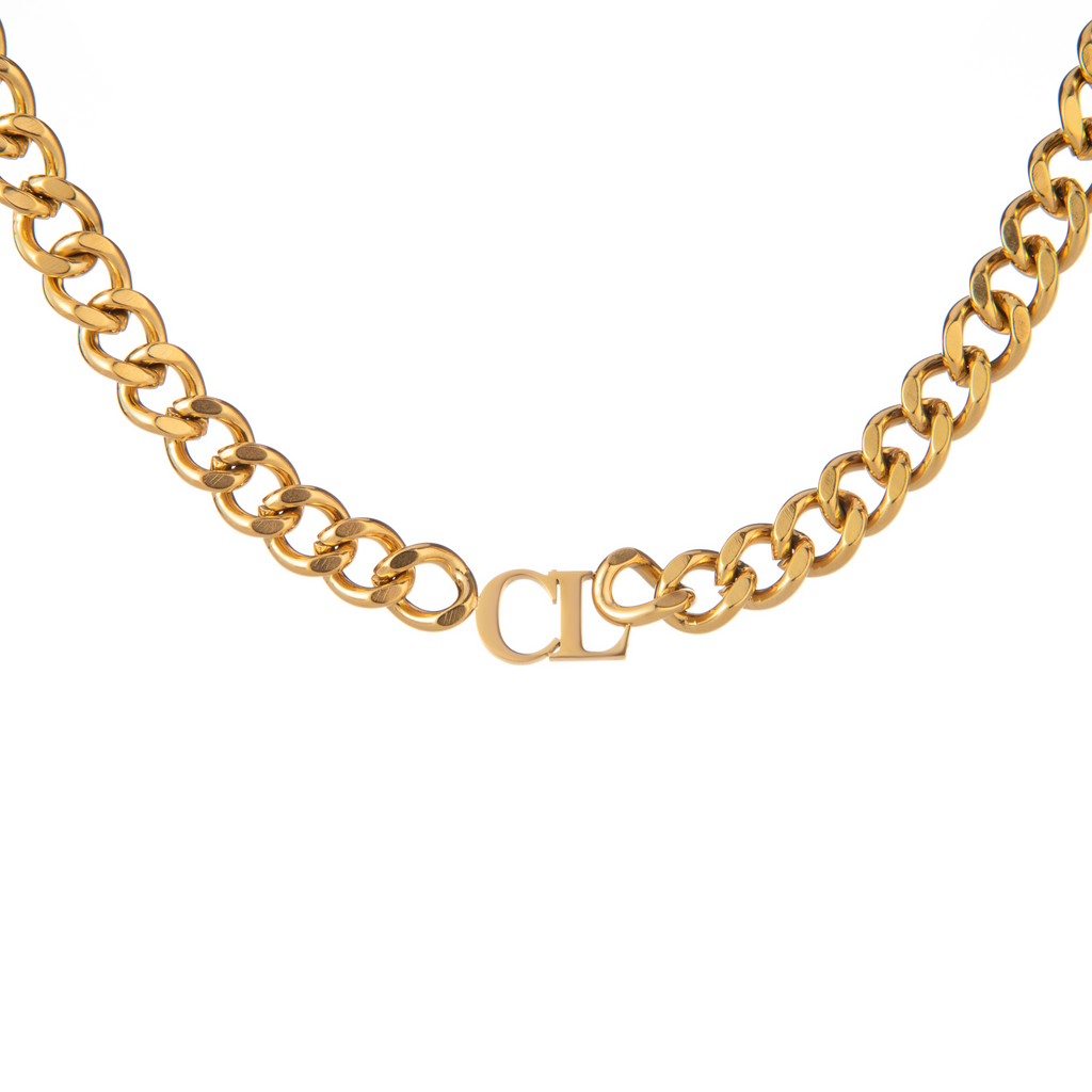 Collar de Cadena Gruesa con Iniciales