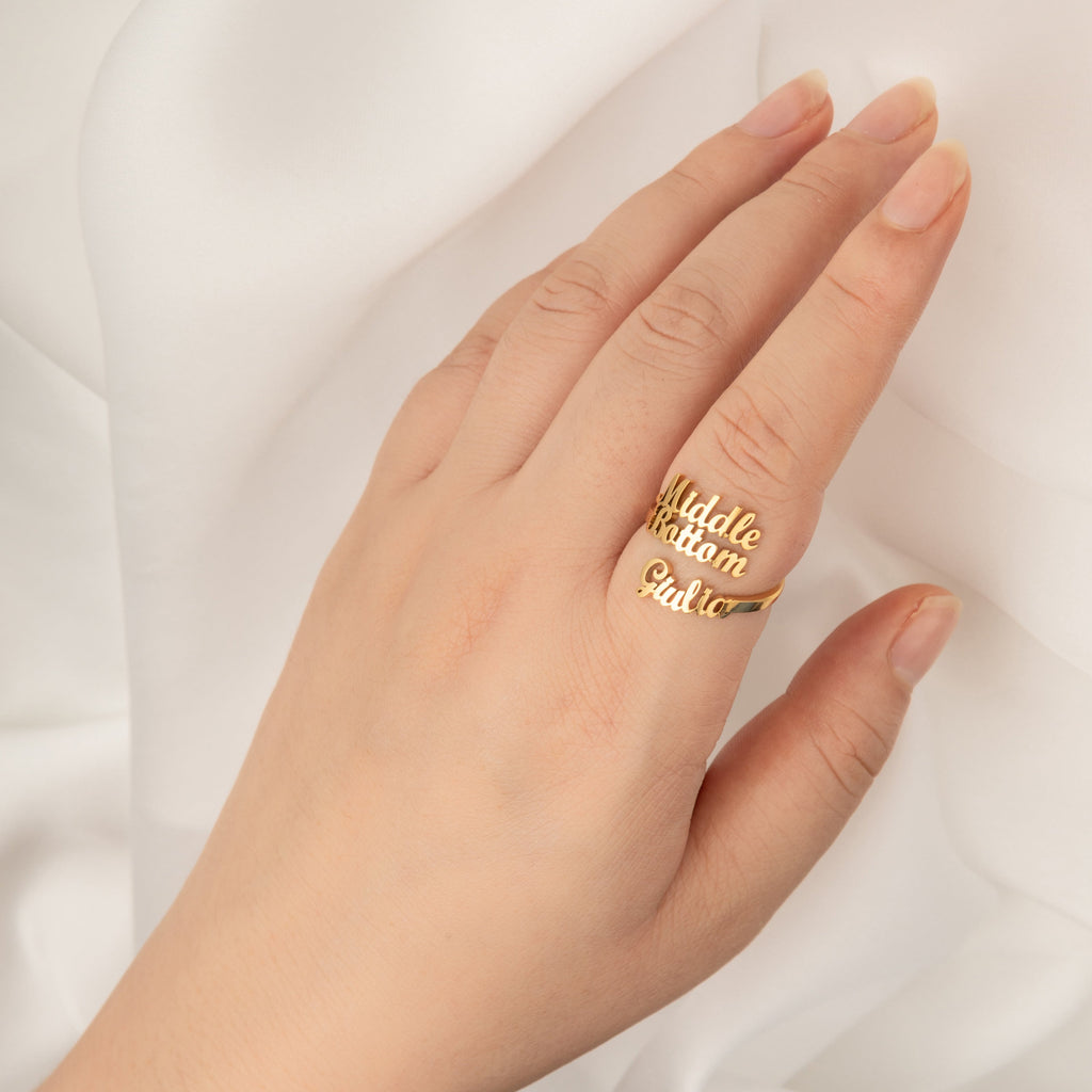Anillo Personalizado con 3 Nombres