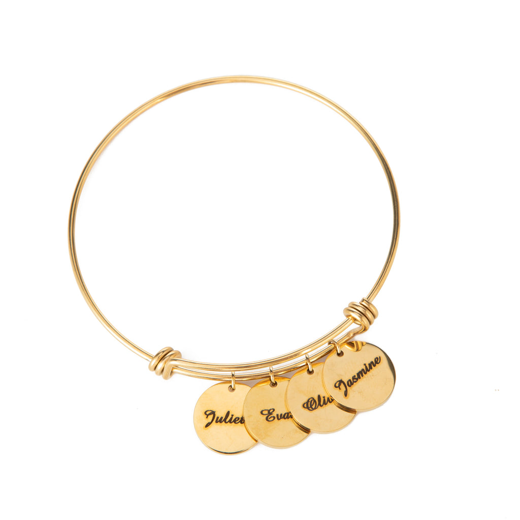 Brazalete con Dijes Grabados Personalizados