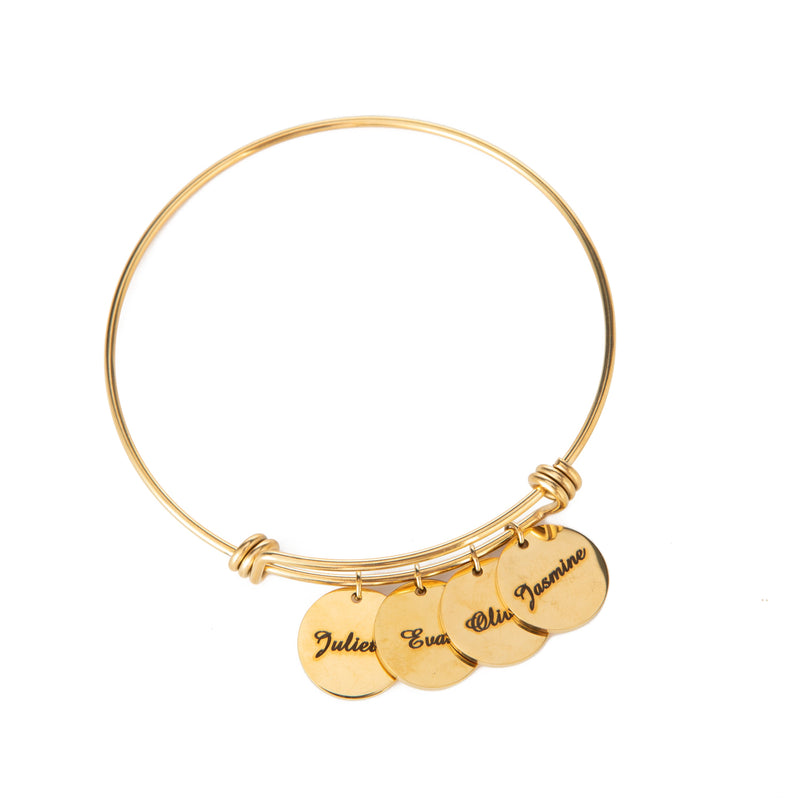 Brazalete con Dijes Grabados Personalizados