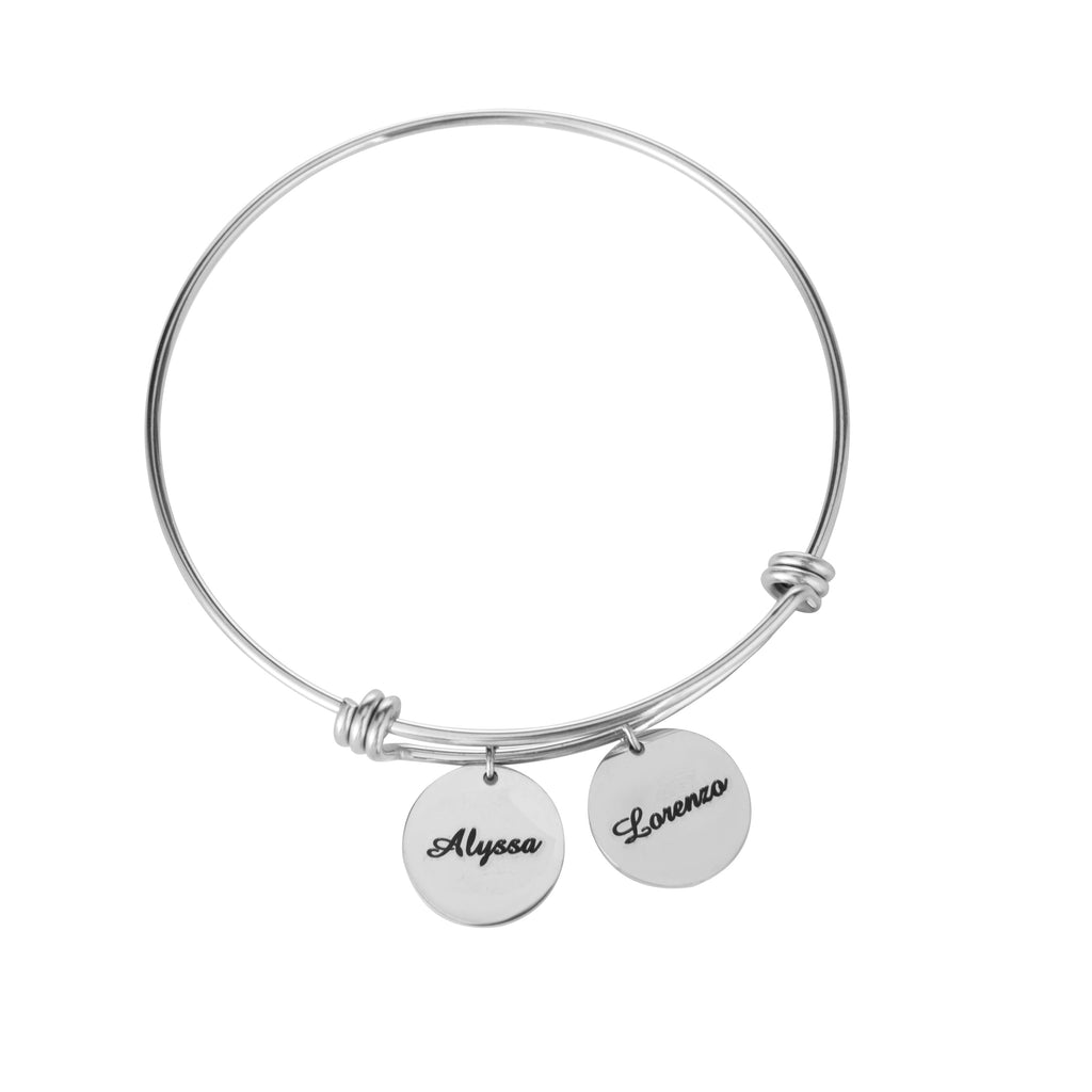 Brazalete con Dijes Grabados Personalizados