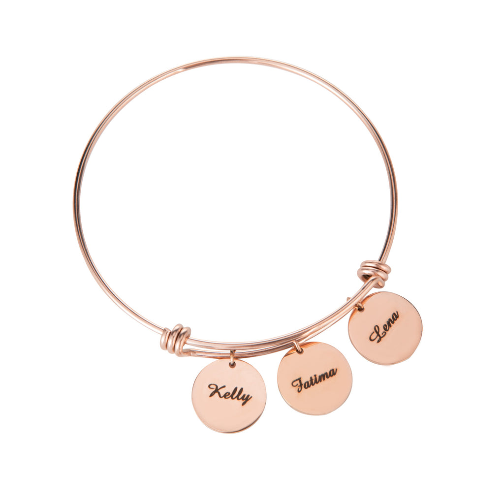 Brazalete con Dijes Grabados Personalizados