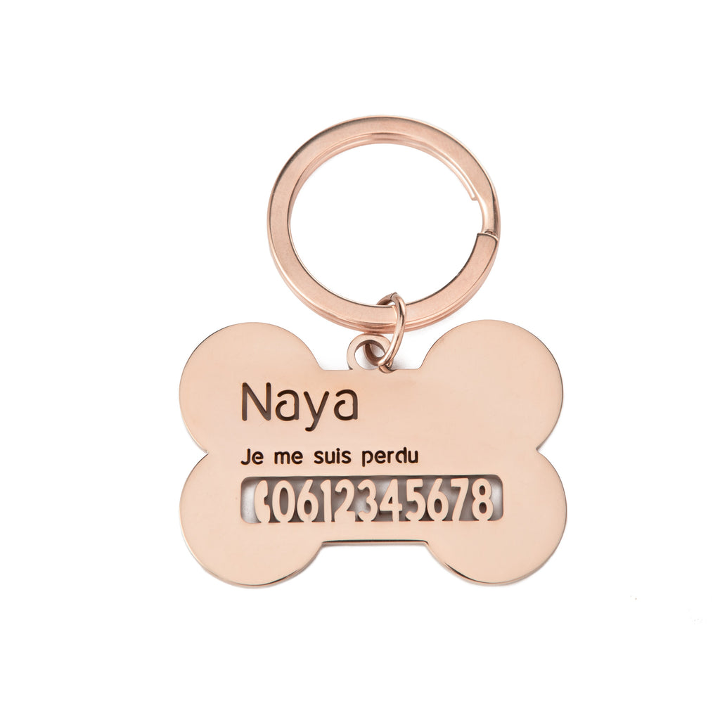 Placa de Hueso con Nombre de Mascota