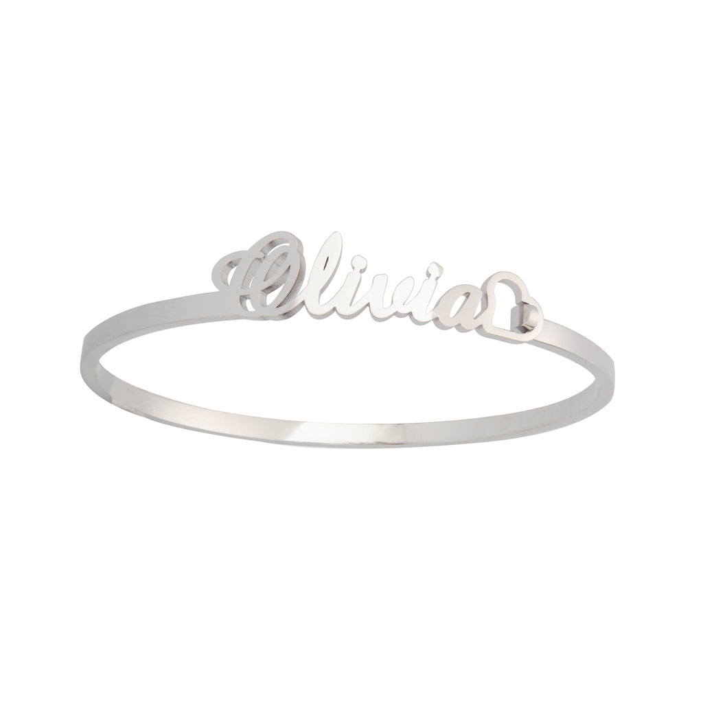 Pulsera tipo brazalete con cierre personalizado