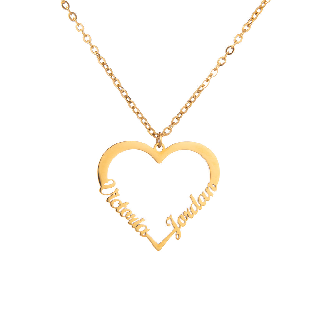 Corazón Collar Personalizado Dos Nombres