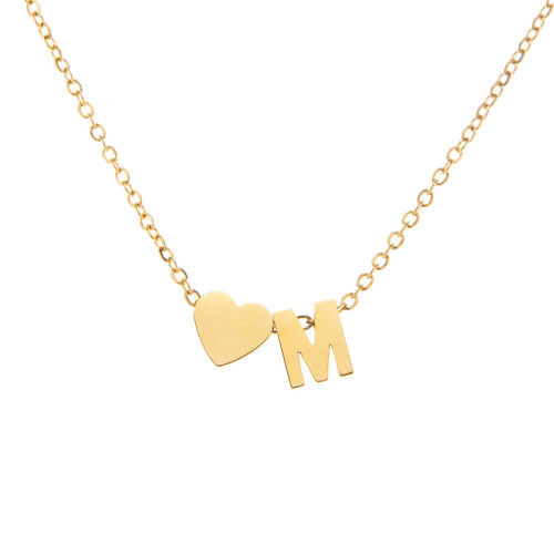 Collar inicial de corazón