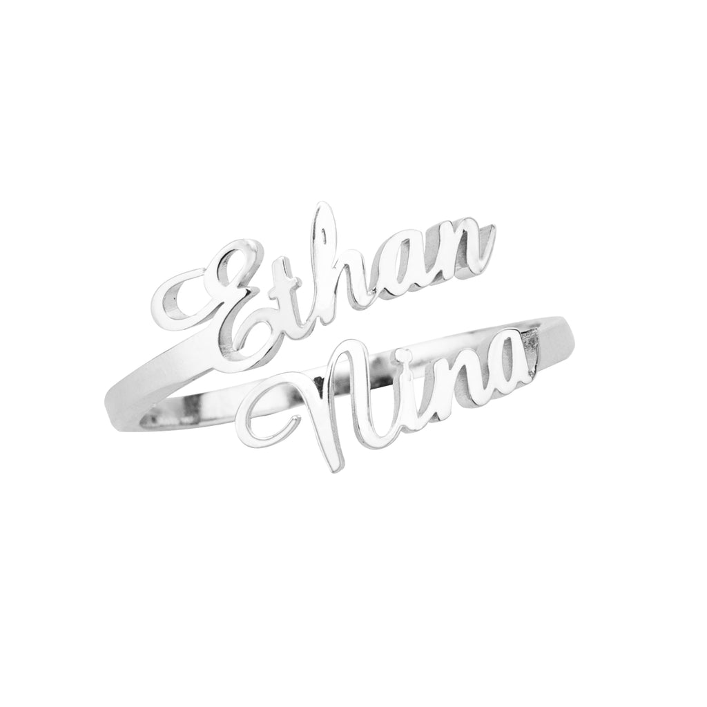 Anillo personalizado ajustable con dos Nombres