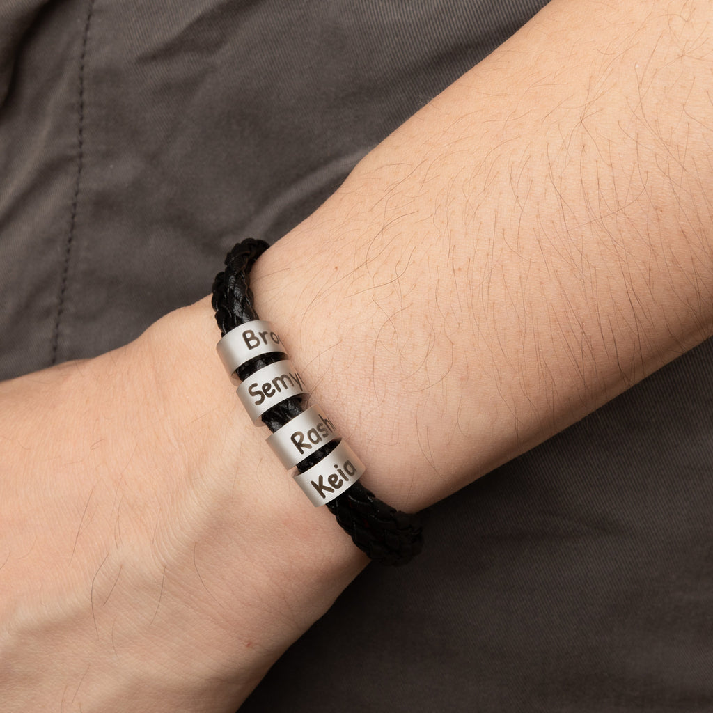 Pulsera de cuero personalizada para hombre