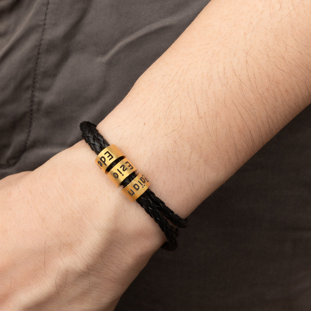 Pulsera de cuero personalizada para hombre