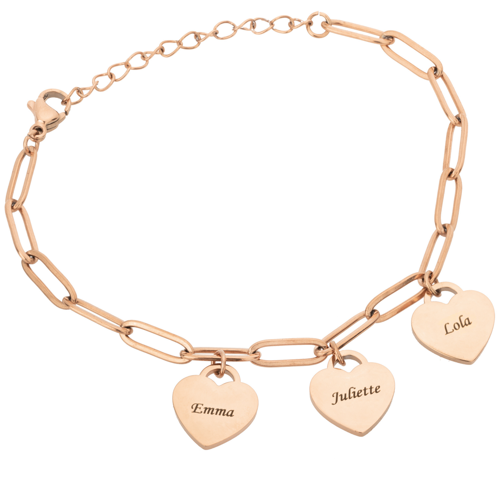 Pulsera Personalizada con Múltiples Corazones