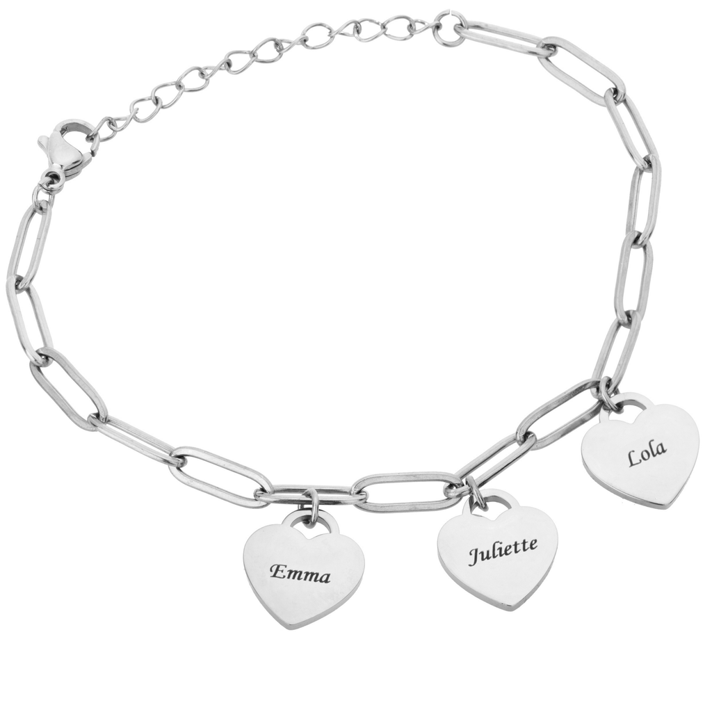 Pulsera Personalizada con Múltiples Corazones