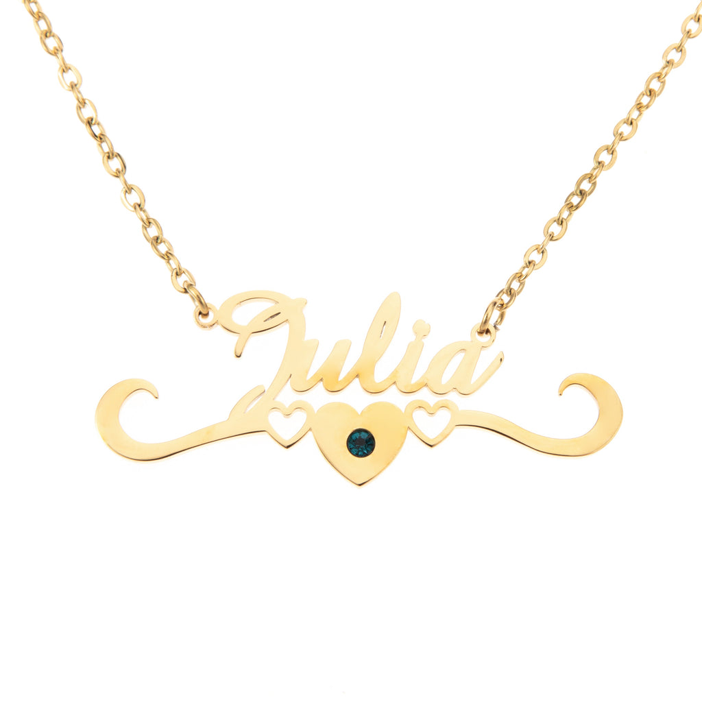 Collar con Nombre y Corona de Corazones