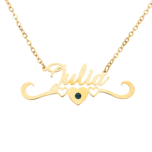 Collar con Nombre y Corona de Corazones