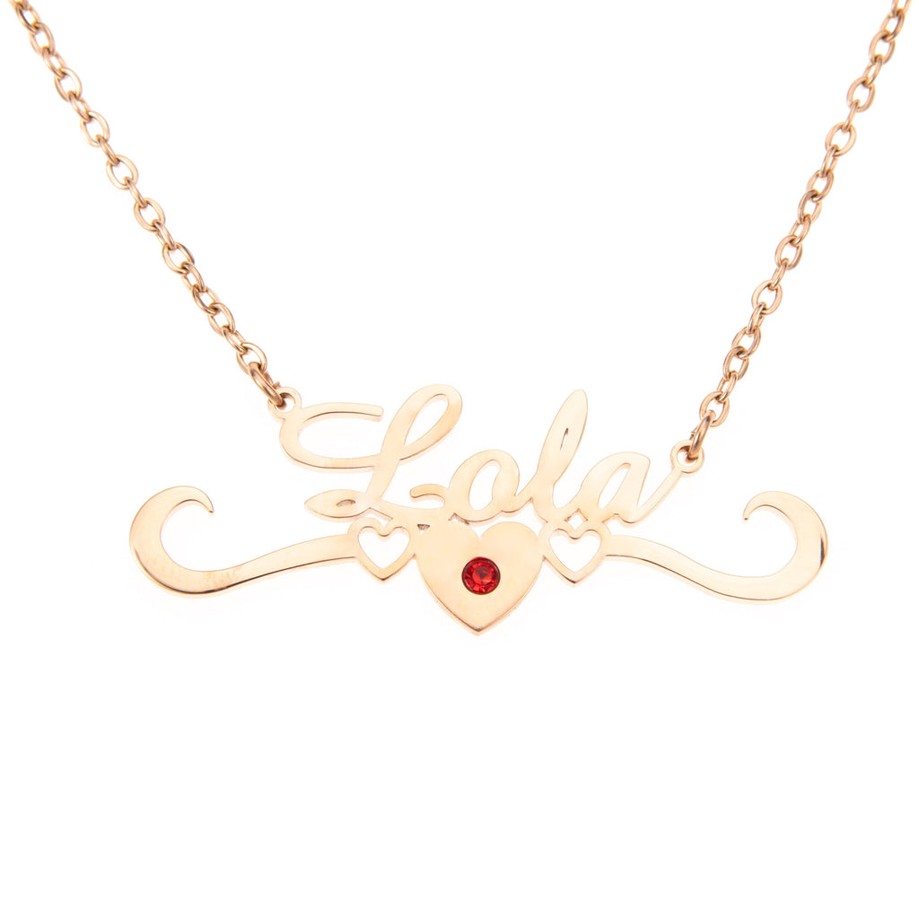 Collar con Nombre y Corona de Corazones