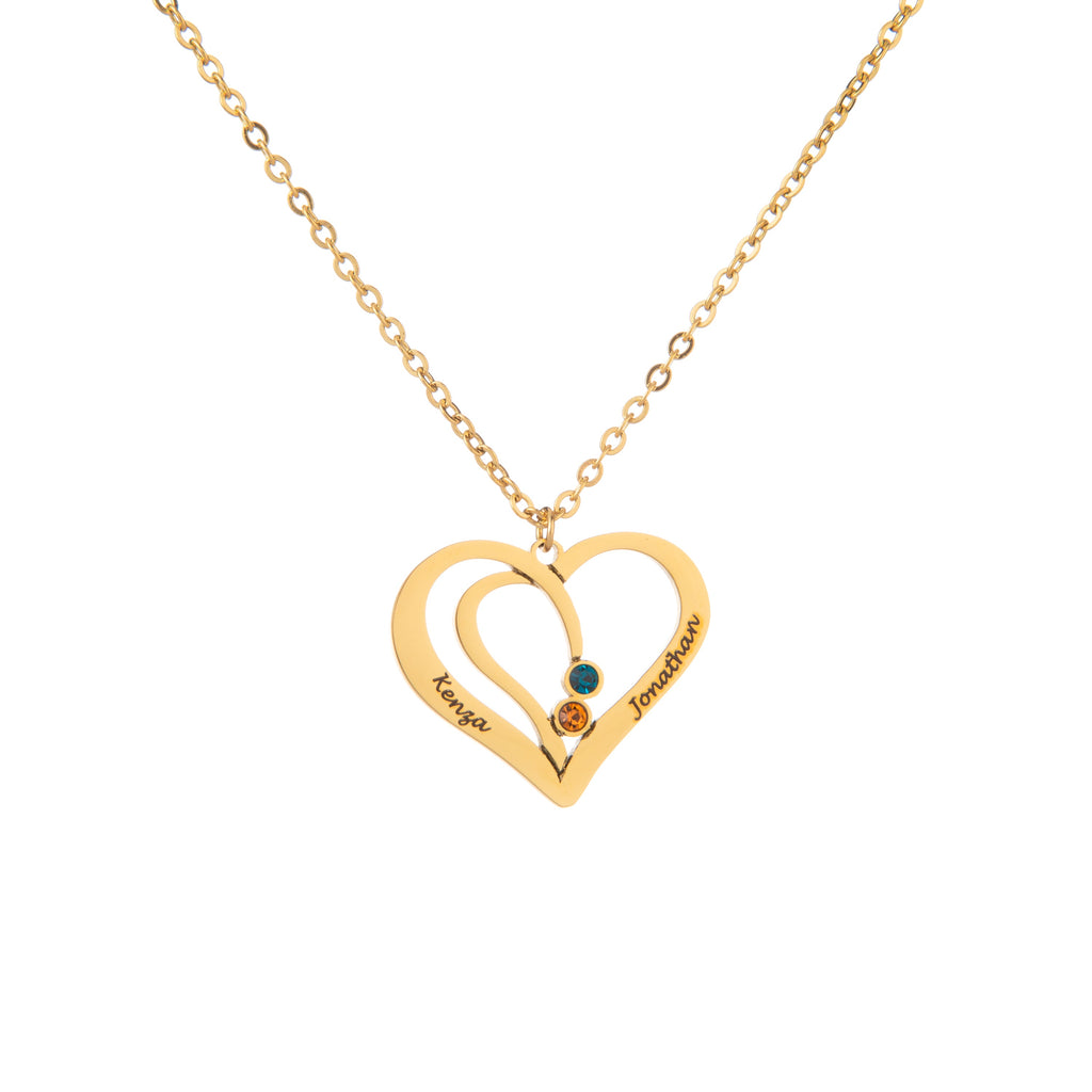 Collar de Corazones Personalizado con Piedras