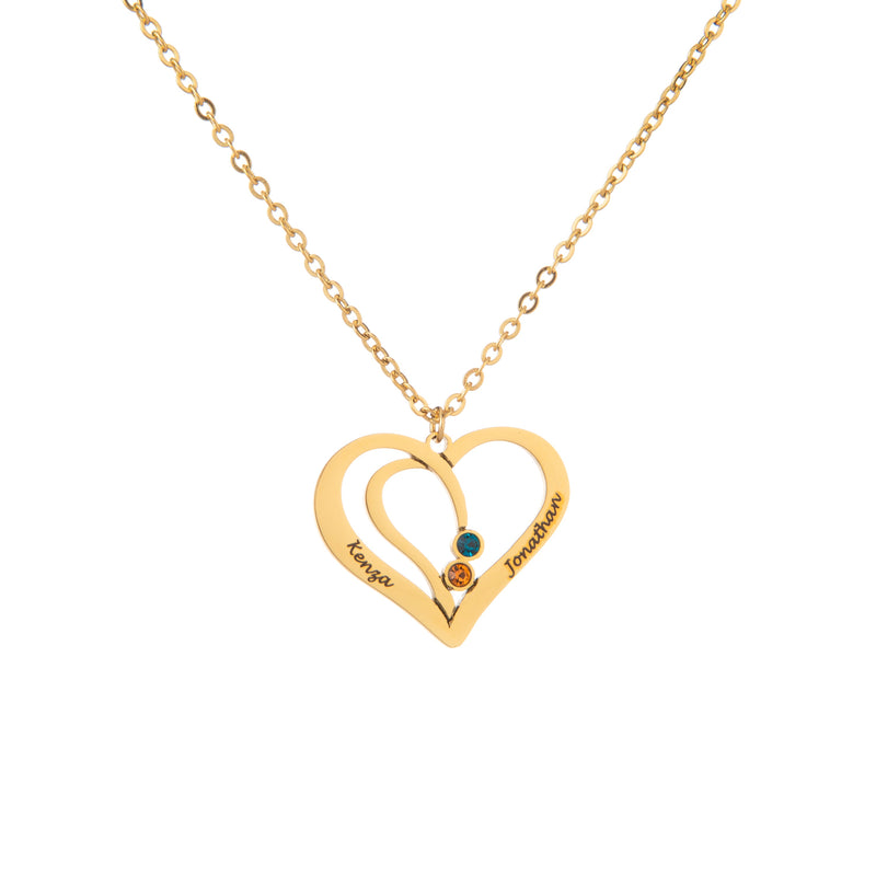 Collar de Corazones Personalizado con Piedras