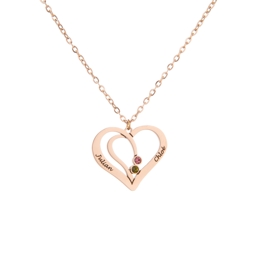 Collar de Corazones Personalizado con Piedras