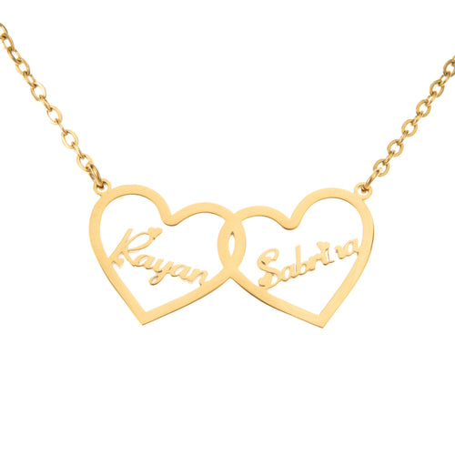 Collar Doble Corazón Personalizado