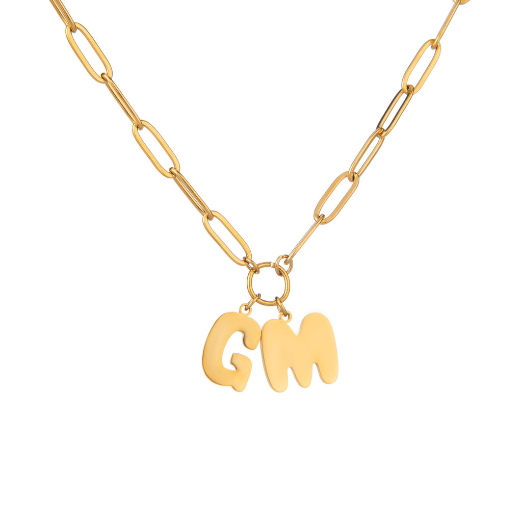 Collar Letra Burbuja Estilo Bold