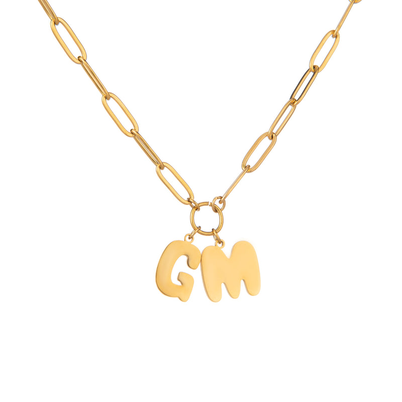 Collar Letra Burbuja Estilo Bold
