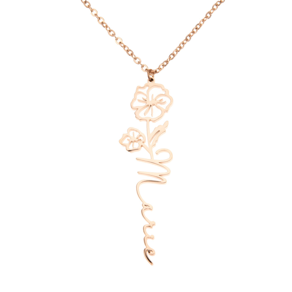 Collar Personalizado con Nombre y Flor