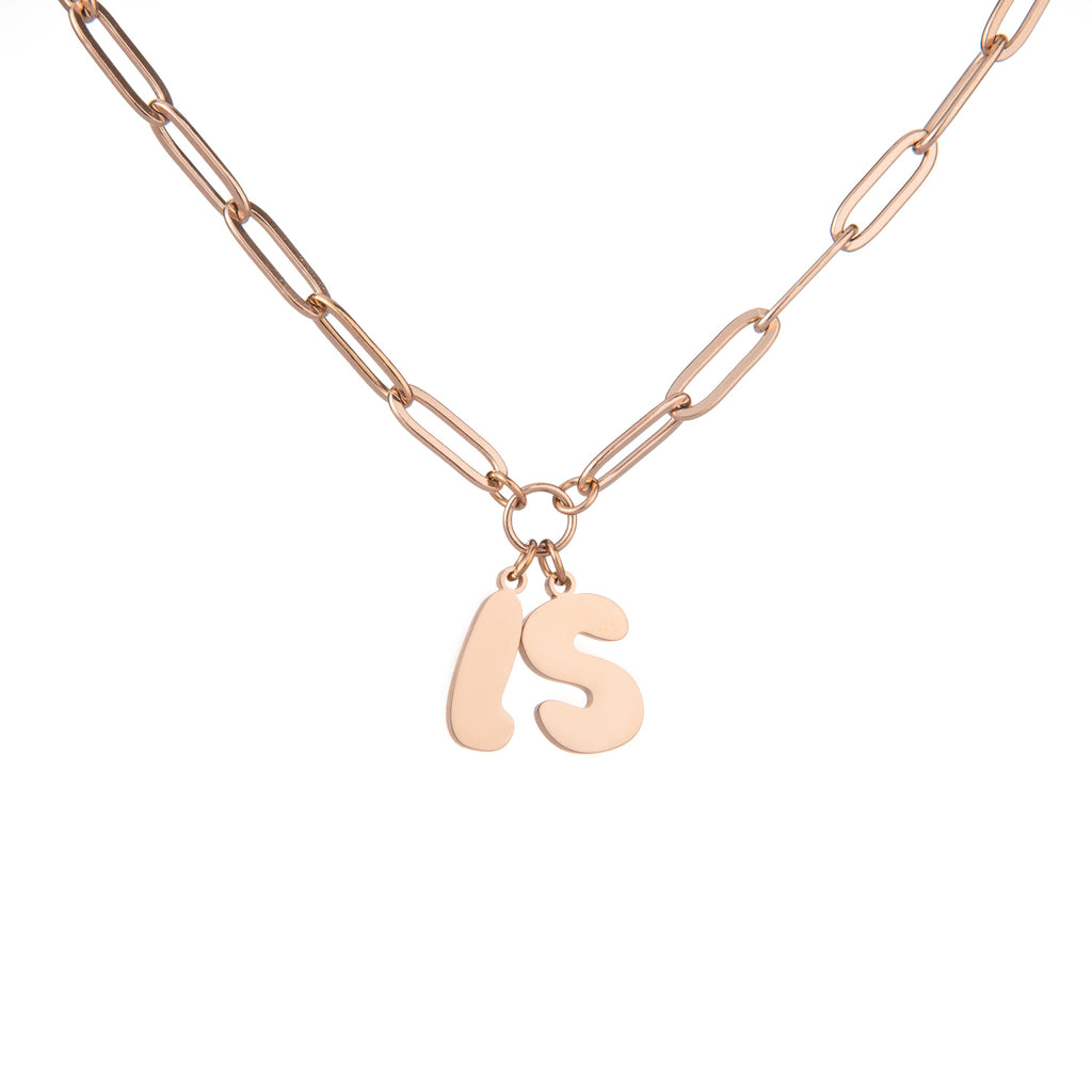 Collar Letra Burbuja Estilo Bold