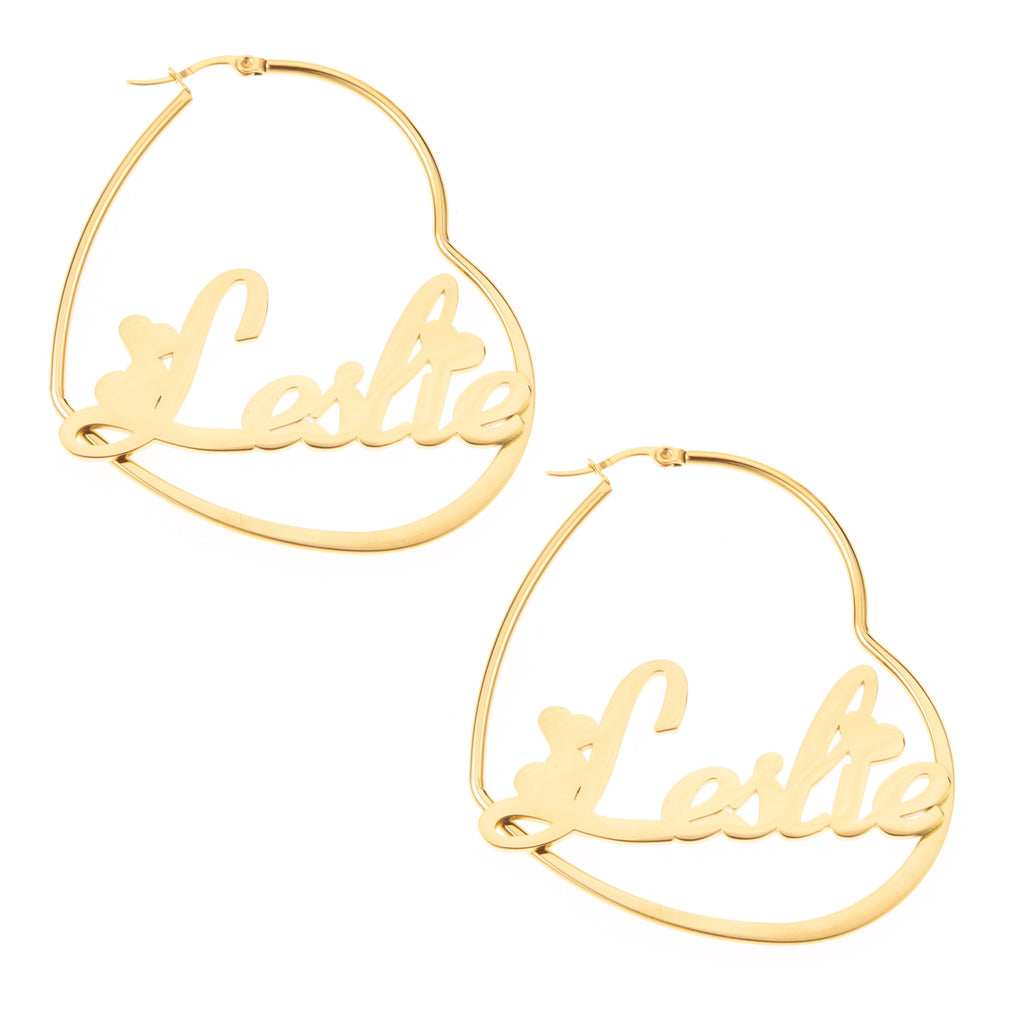 Aretes de Aro con Corazones Personalizables