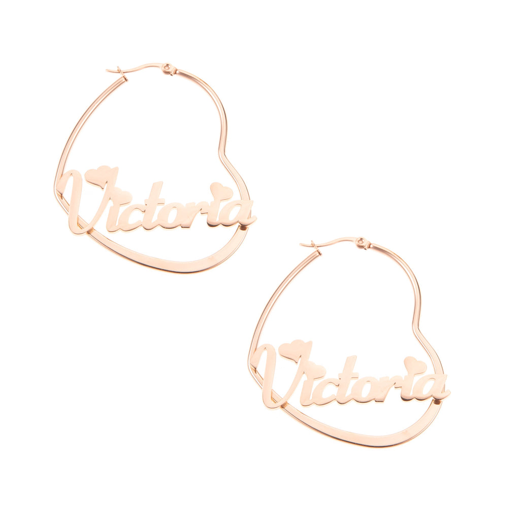 Aretes de Aro con Corazones Personalizables