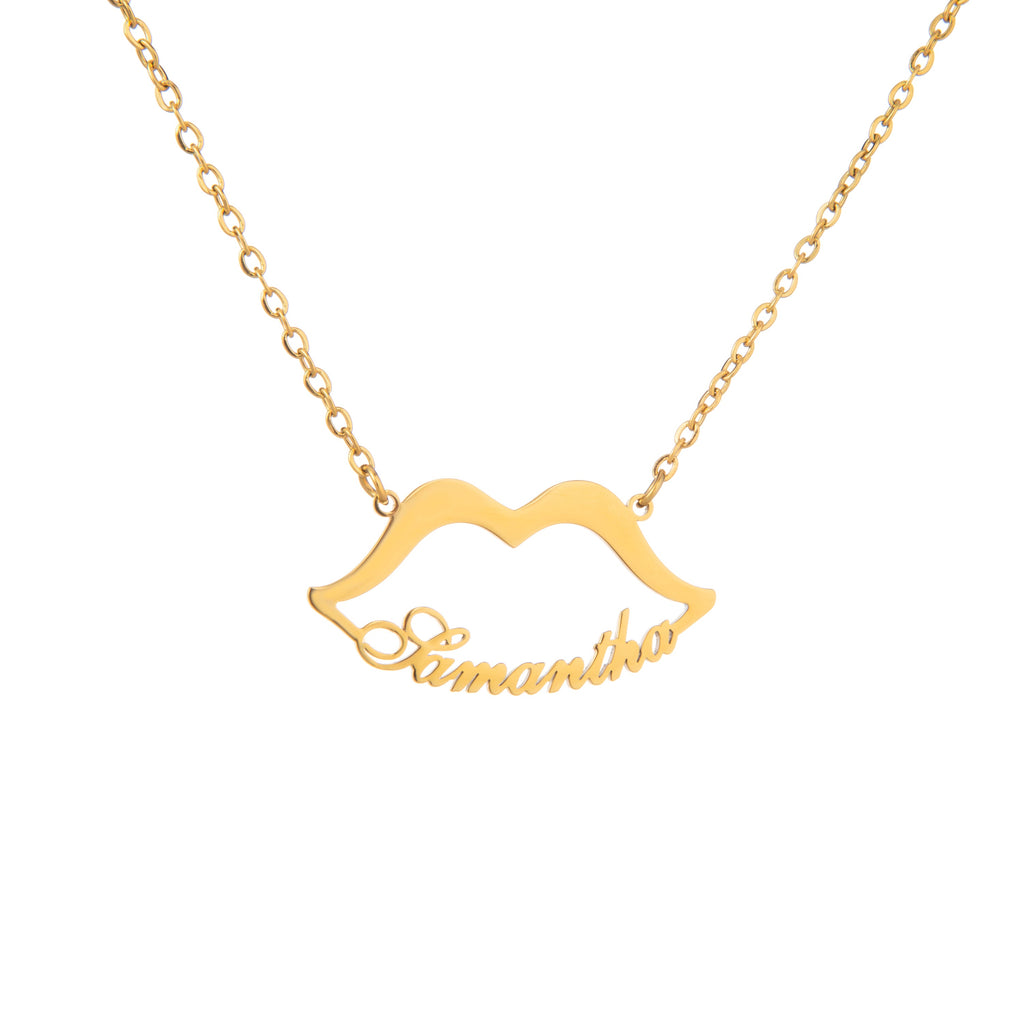 Collar con Labios y Nombre Grabado
