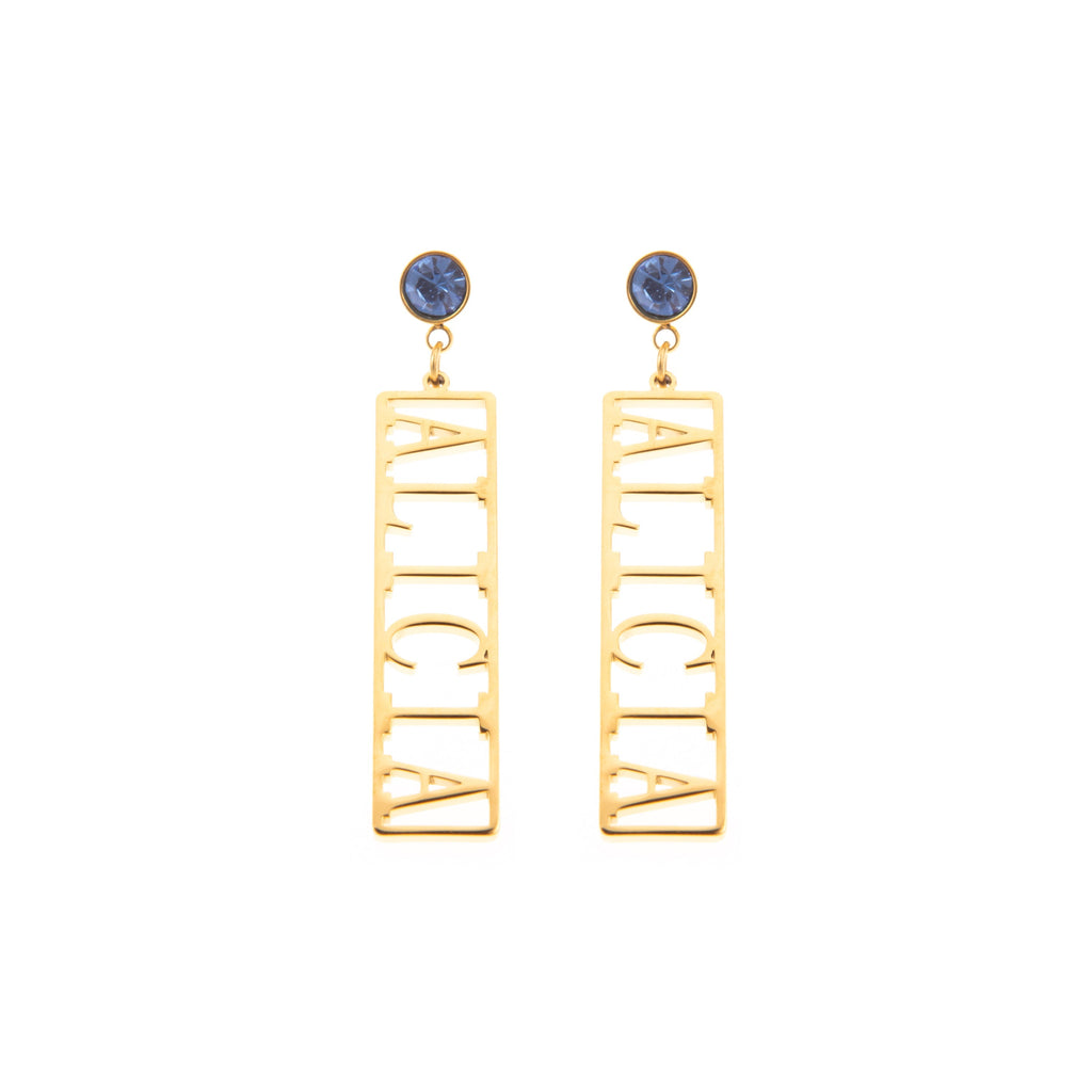Aretes Colgantes con Texto Personalizable