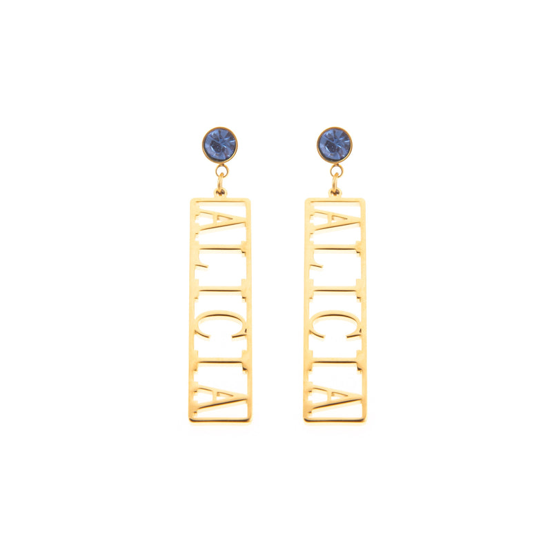 Aretes Colgantes con Texto Personalizable