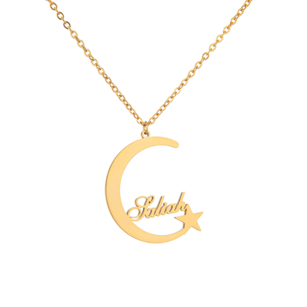 Collar Luna y Estrella con Nombre