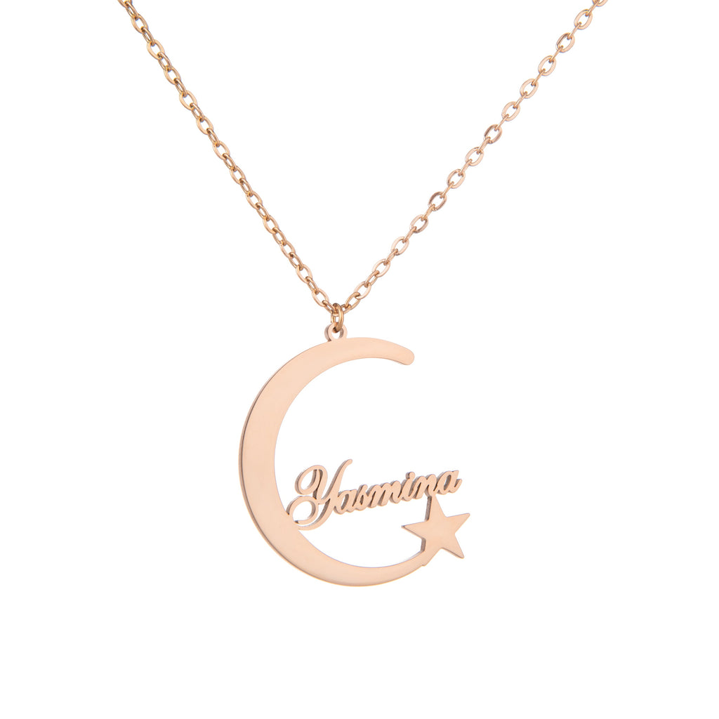 Collar Luna y Estrella con Nombre