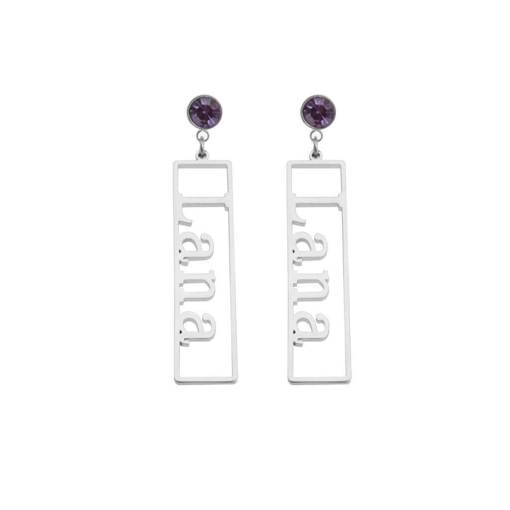 Aretes Colgantes con Texto Personalizable